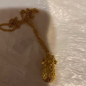 Gold Pineapple Pendant Necklace
